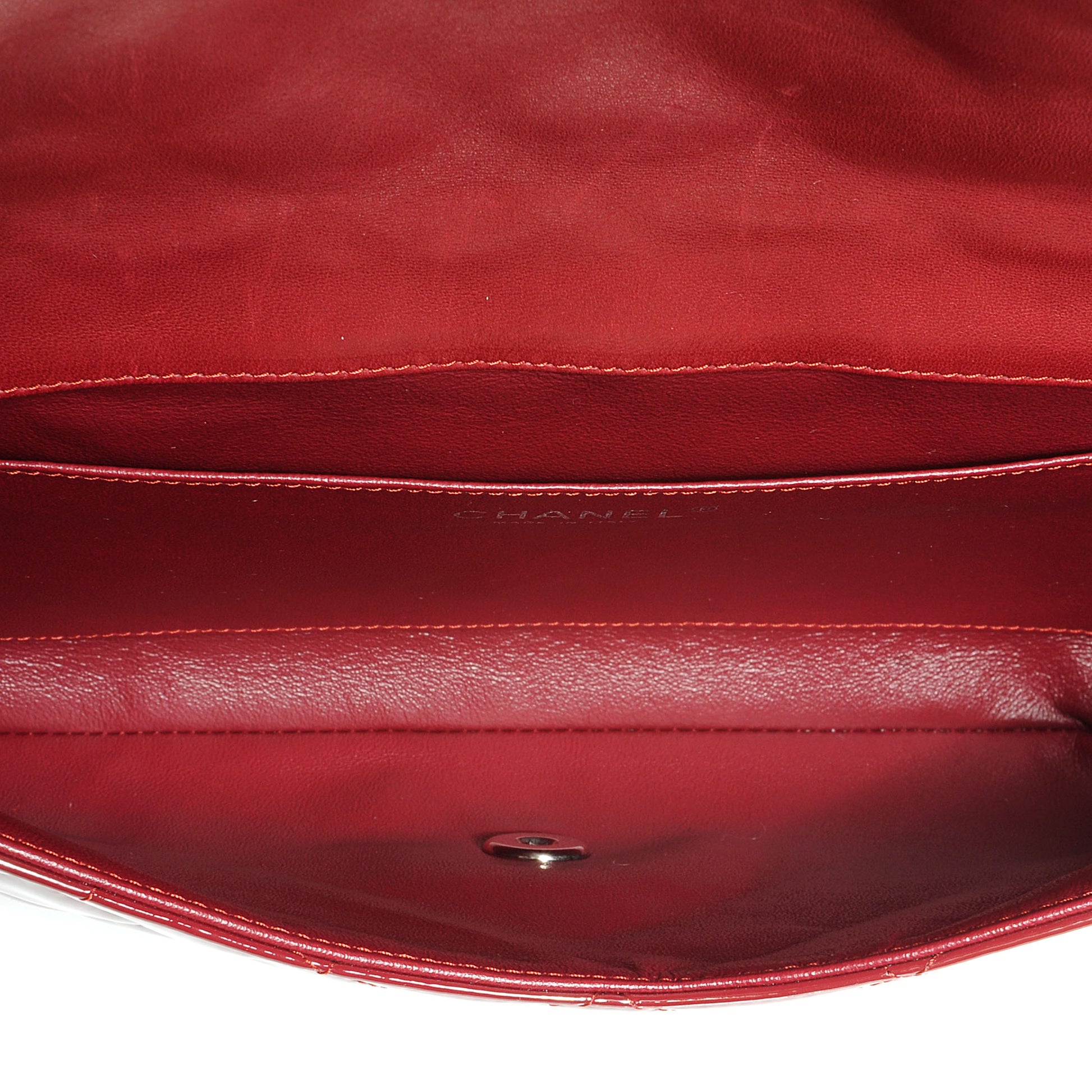 Chanel Patent Quilted Clutch Flap Red 6 of 8