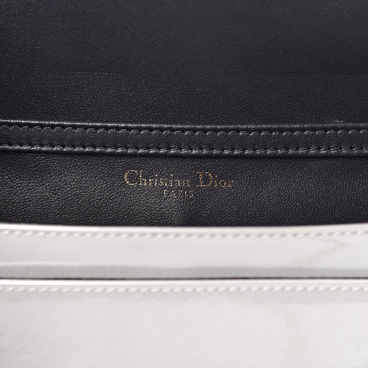 Patent Micro-Cannage Diorama Wallet on Chain Pouch White