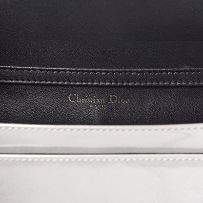 Christian Dior Patent Micro-Cannage Diorama Wallet on Chain Pouch White 6 of 16