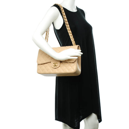 Chanel Caviar Quilted Jumbo Double Flap Beige Clair 2 of 11