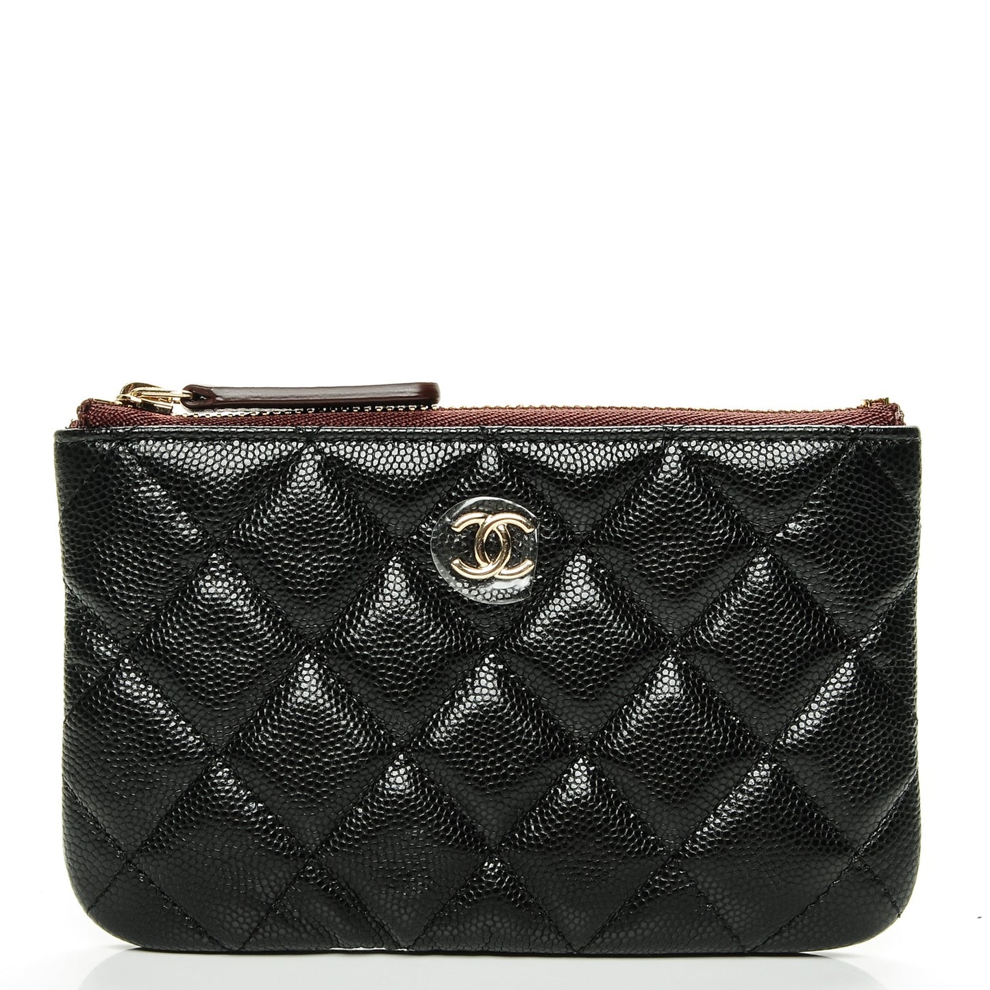 Caviar Quilted Small Cosmetic Case Black