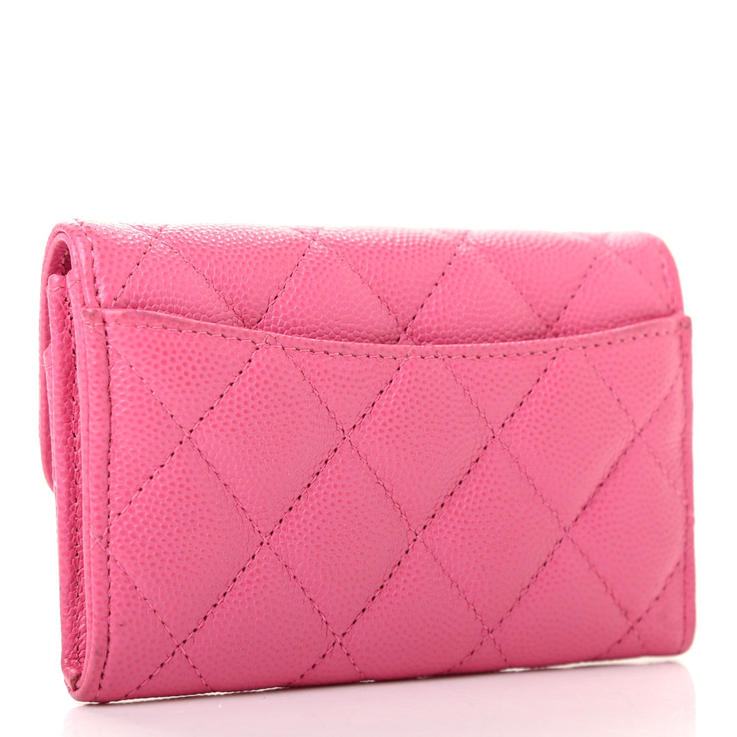 Chanel Caviar Quilted Flap Card Holder Wallet Pink 3 of 8