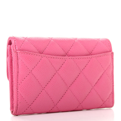 Chanel Caviar Quilted Flap Card Holder Wallet Pink 3 of 8