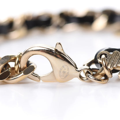 Chanel Lambskin Crystal CC Logo Charming Bracelet Gold Black 4 of 5