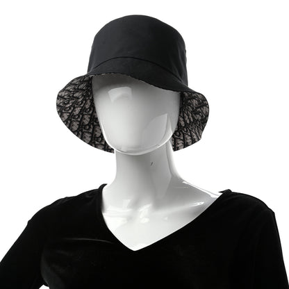 Christian Dior Polyester Cotton Oblique Teddy-D Brim Bucket Hat 57 Black 4 of 23