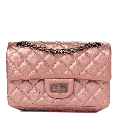 Chanel Metallic Grained Calfskin Quilted 2.55 Reissue Mini Flap Copper Pink 1 of 10