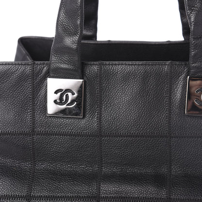 Chanel Caviar Square Stitched Tote Black 10 of 12