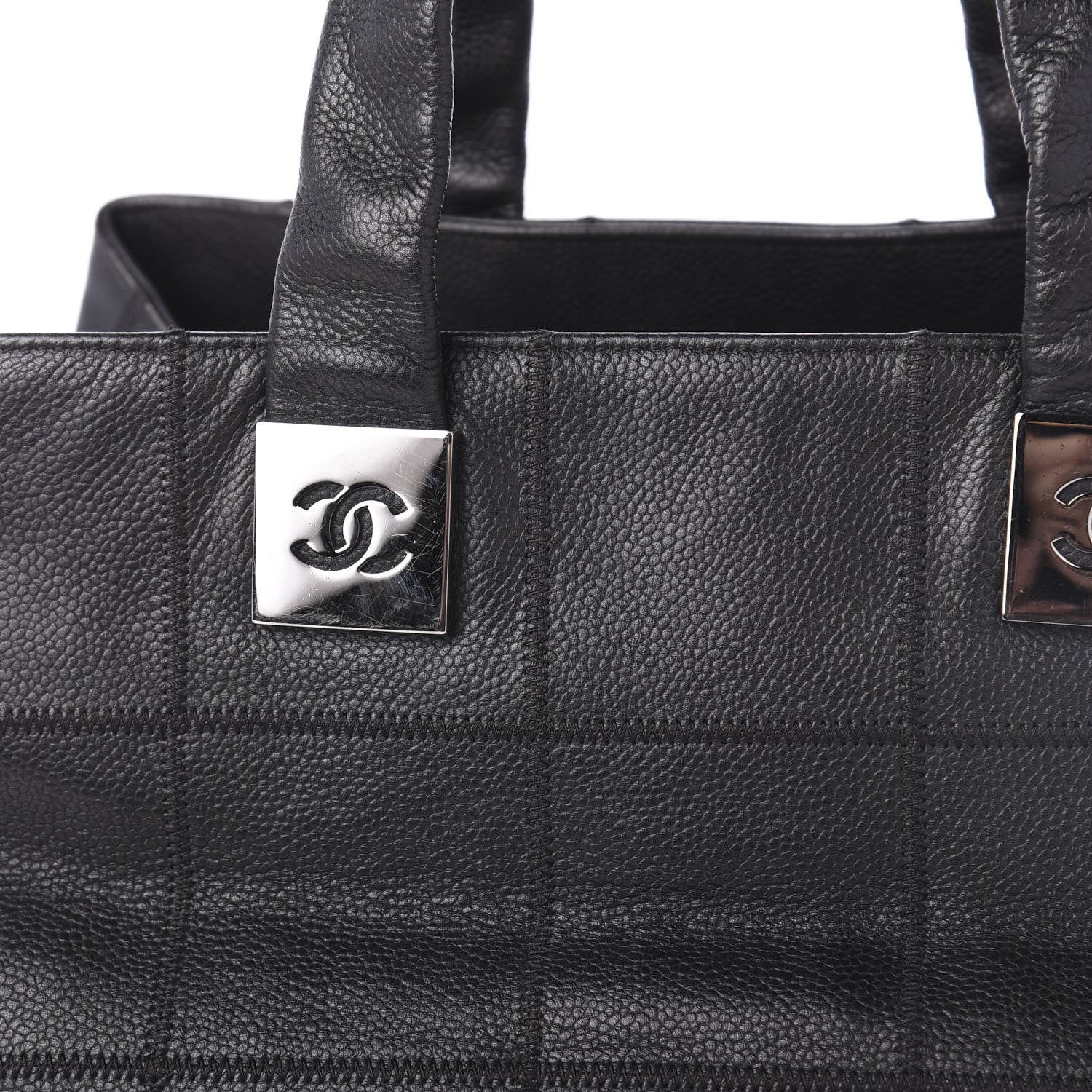Chanel Caviar Square Stitched Tote Black 10 of 13