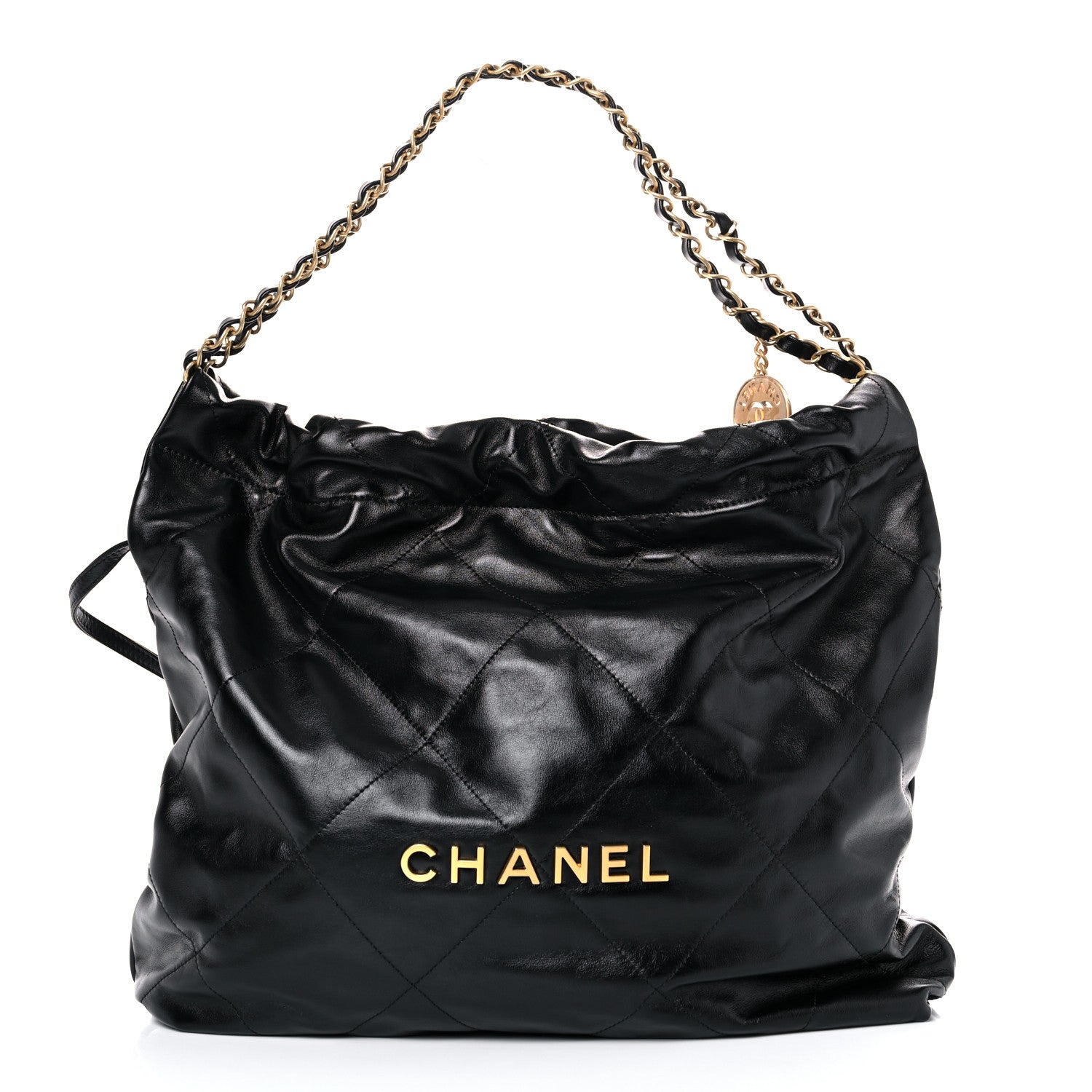 Chanel Shiny Calfskin Quilted Chanel 22 Black 3 of 10