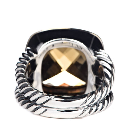 David Yurman Sterling Silver 18K Yellow Gold Diamond Citrine 14mm Albion Ring 56 7.5 4 of 5