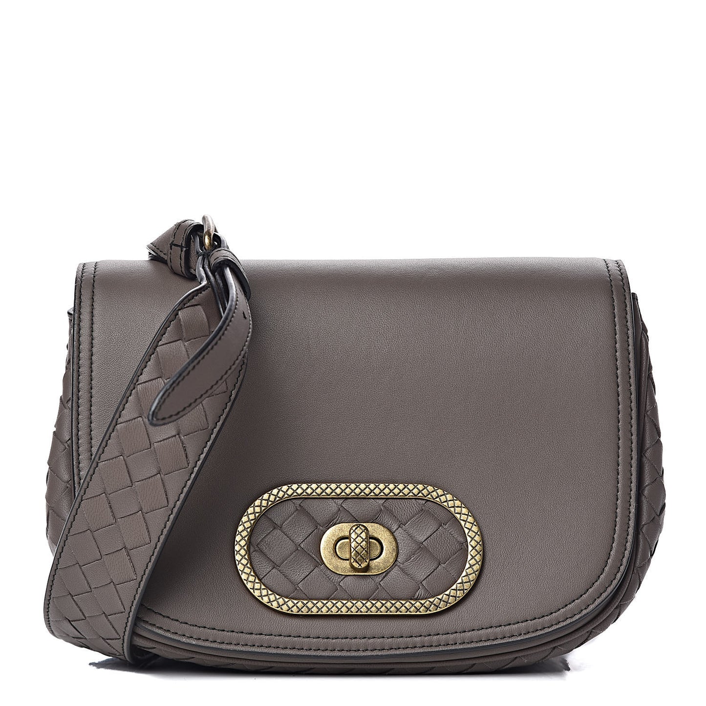 Nappa Intrecciato BV Luna Shoulder Bag New Steel