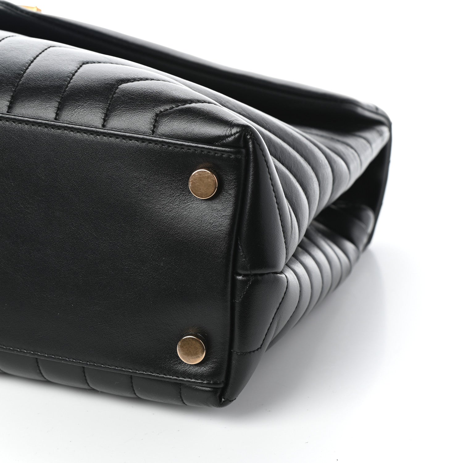 Saint Laurent Calfskin Y Quilted Monogram Large Loulou Chain Satchel Black 9 of 9