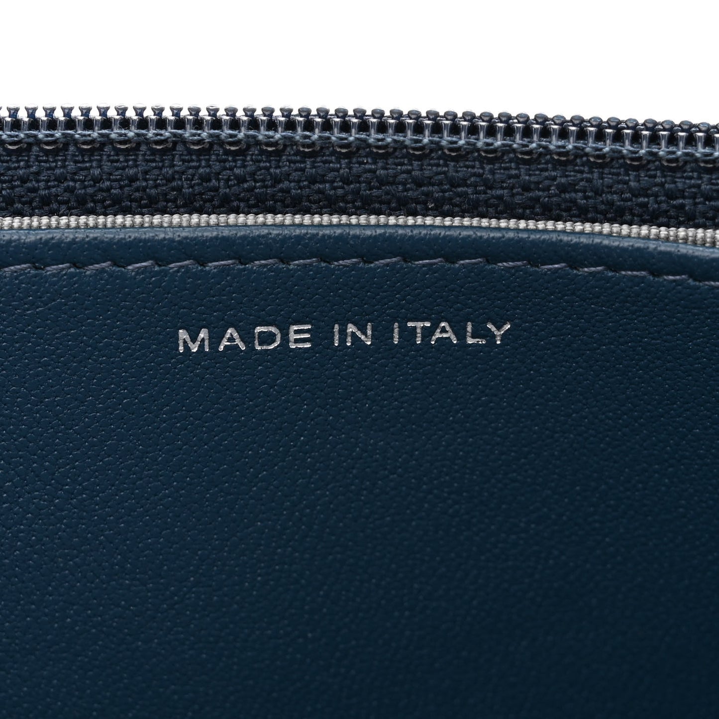 Lambskin Chevron Quilted Stitched Wallet On Chain WOC Blue