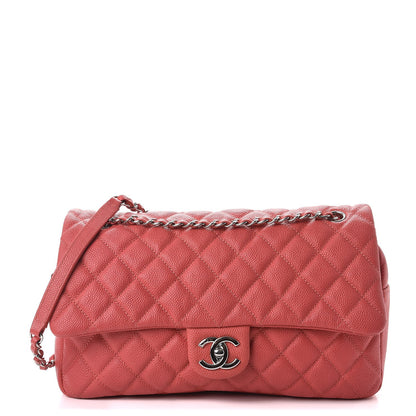 Chanel Caviar Quilted Jumbo Easy Flap Coral 1 of 9