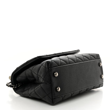 Chanel Caviar Lizard Quilted Mini Coco Handle Flap Black Khaki 4 of 10