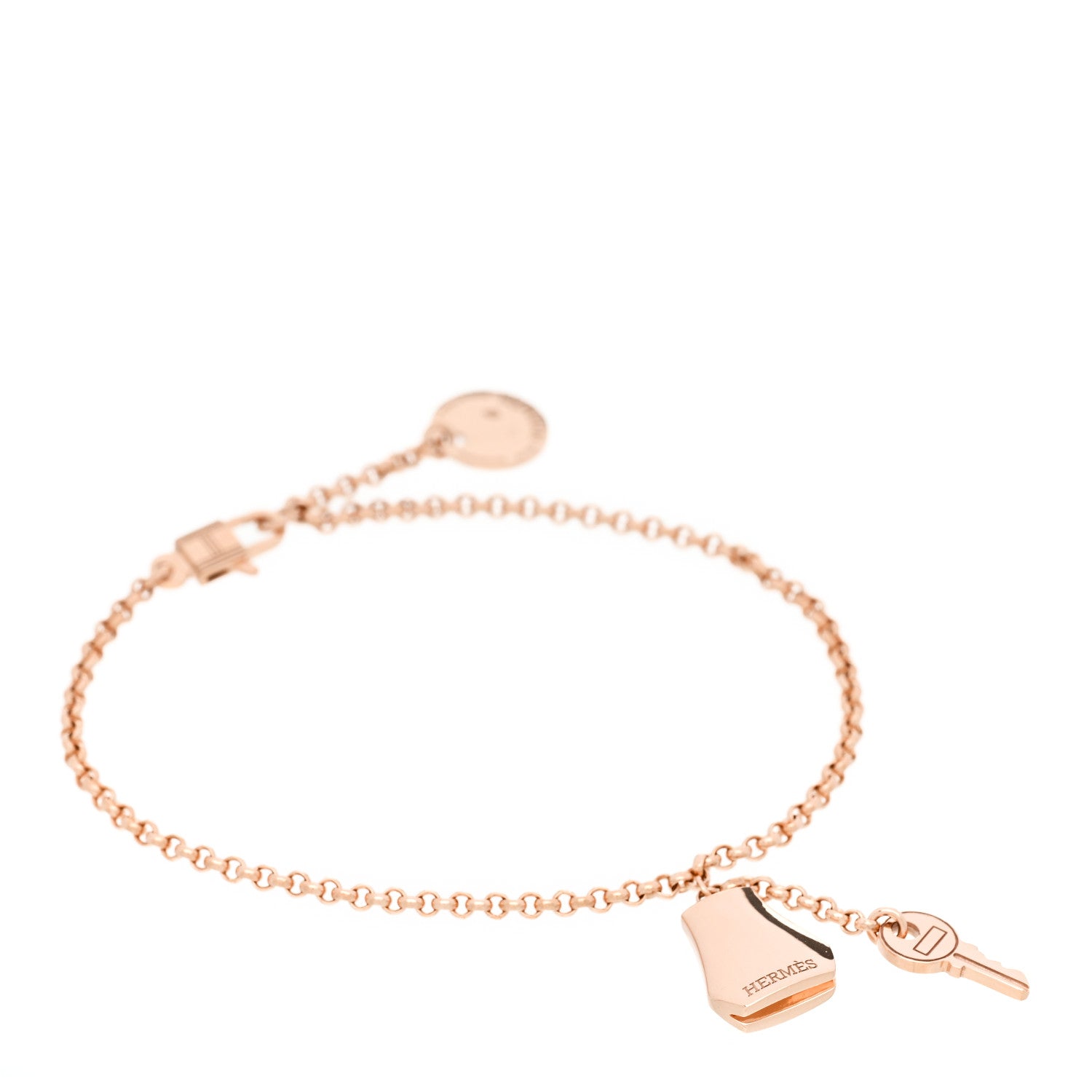 Hermes 18K Rose Gold PM Kelly Clochette Bracelet SH 1 of 4