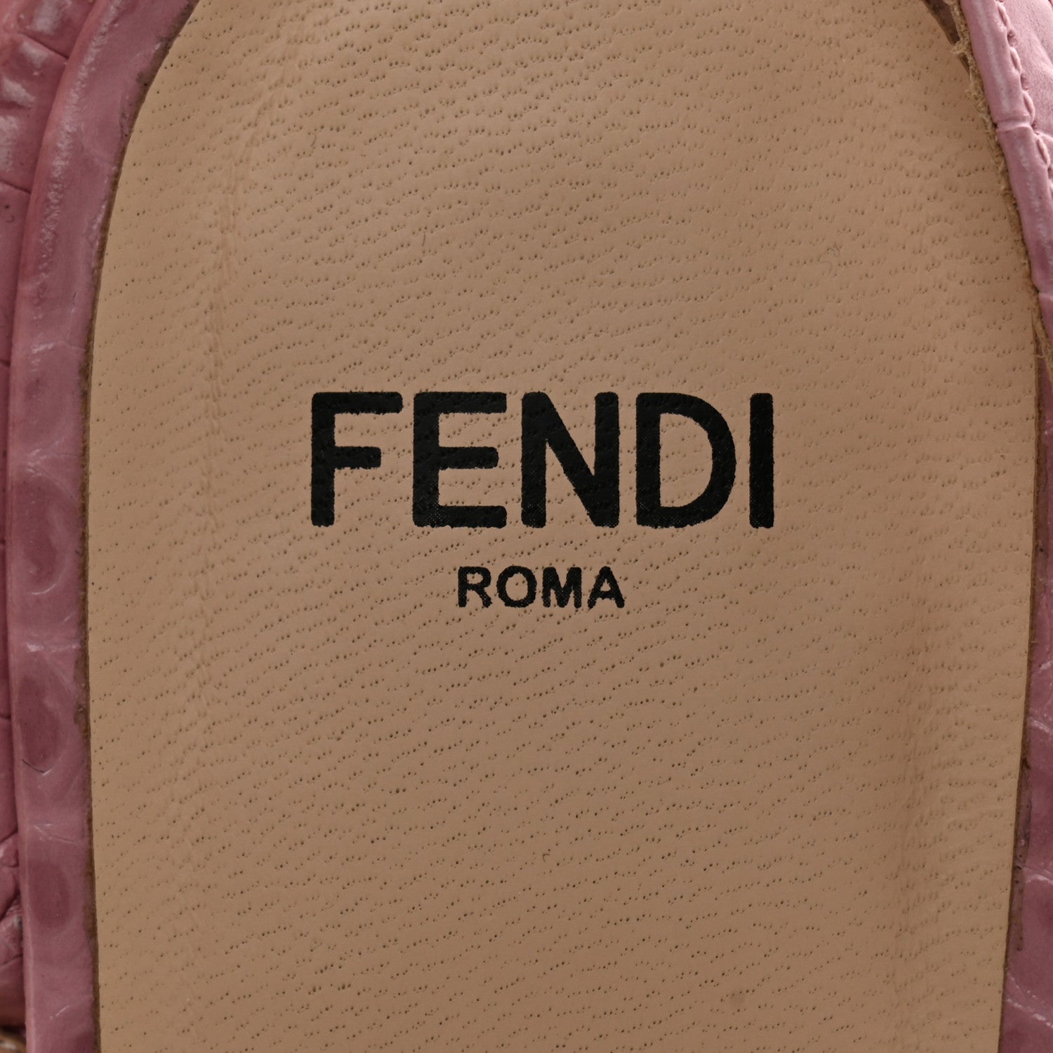 Fendi Vitello Crocodile Embossed Promenade Ankle Strap Sandals 35 Quarzo 8 of 9