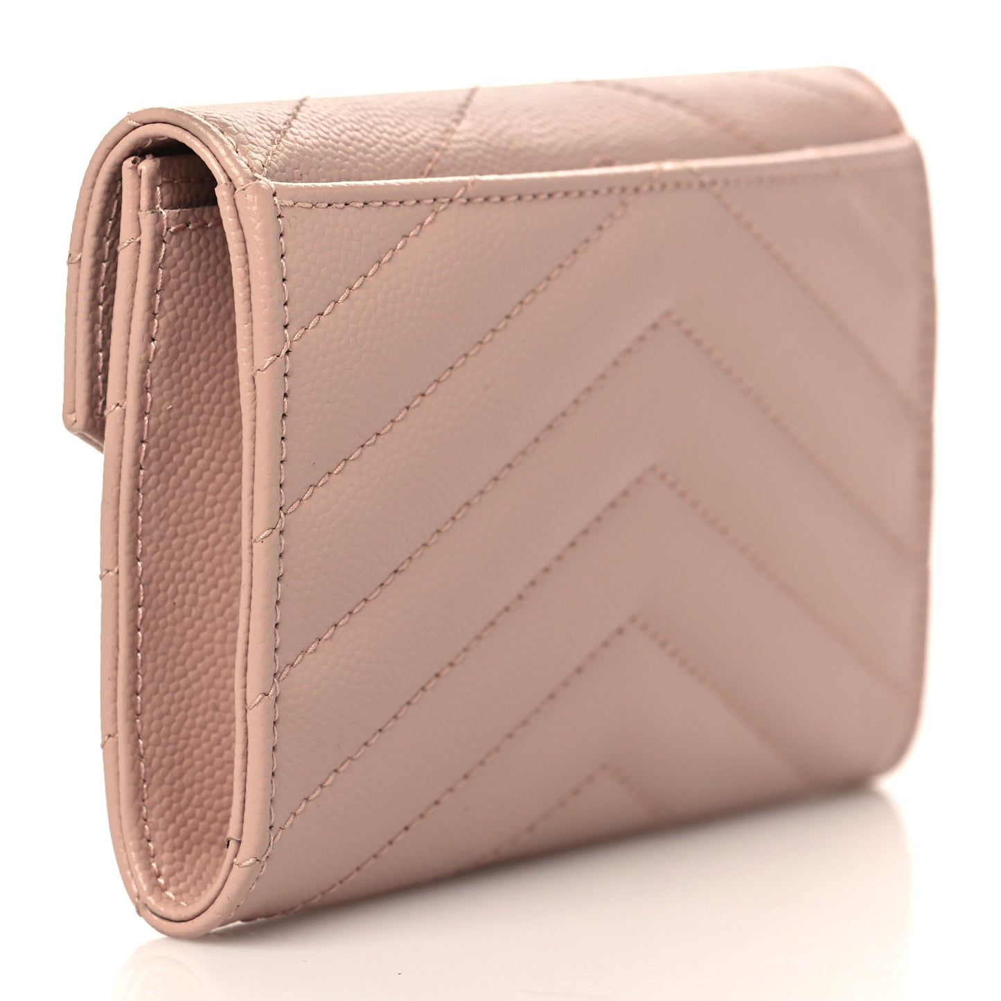 Grain De Poudre Matelasse Chevron Small Monogram Envelope Wallet Pink