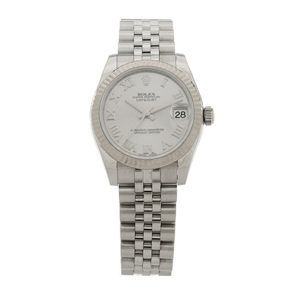 Rolex Stainless Steel 18K White Gold 31mm Oyster Perpetual Datejust Watch Silver Roman 178274 1 of 4