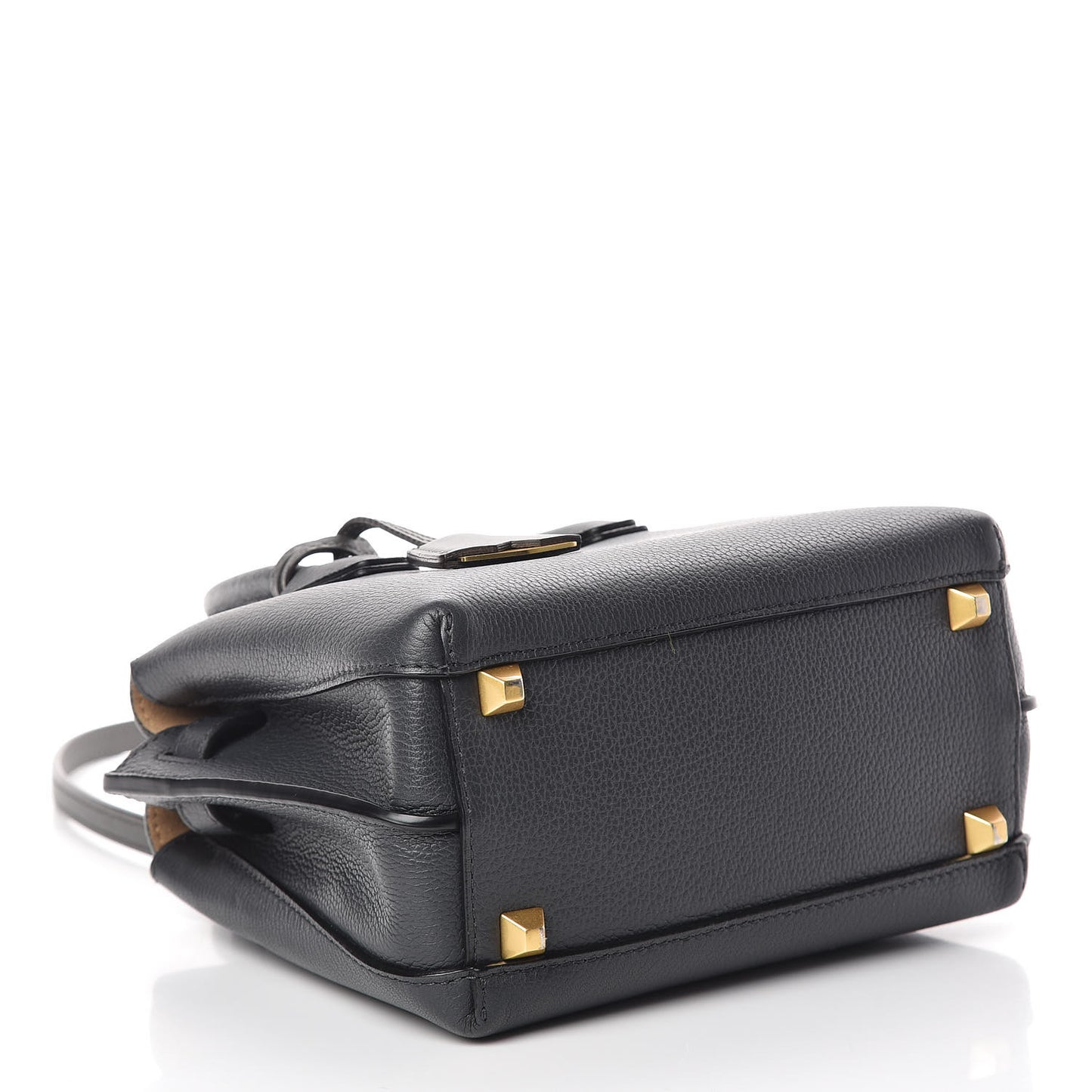Grained Calfskin Mini Milla Tote Phantom Grey