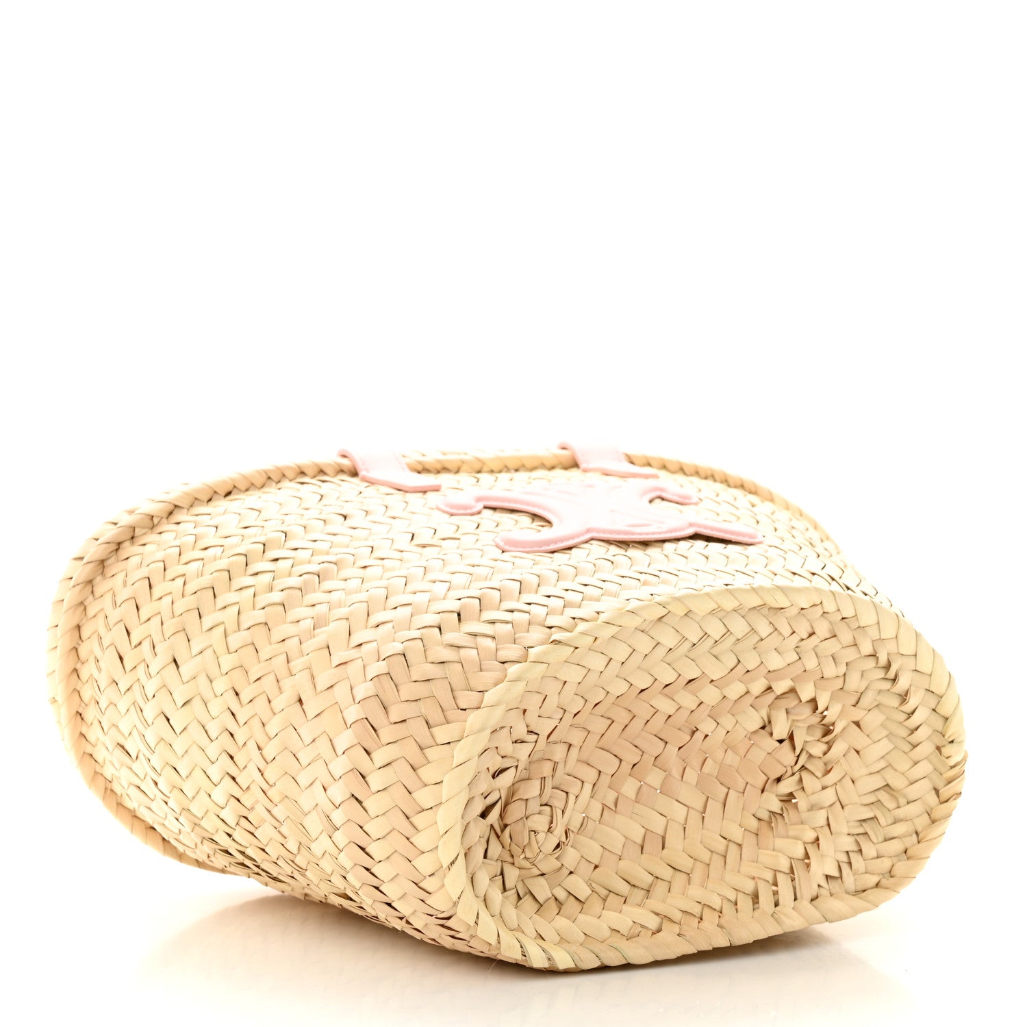 Celine Raffia Calfskin Triomphe Teen Panier Pink 4 of 10