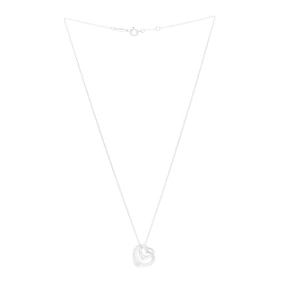 Tiffany Sterling Silver Elsa Peretti Double Open Heart Pendant Necklace 3 of 8