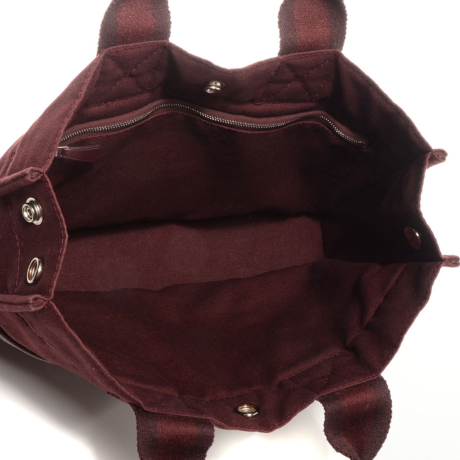 Hermes Taurillon Clemence Canvas Fourre Tout PM Rouge H 5 of 10