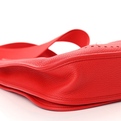 Hermes Taurillon Clemence Evelyne III PM Rouge De Coeur 9 of 10