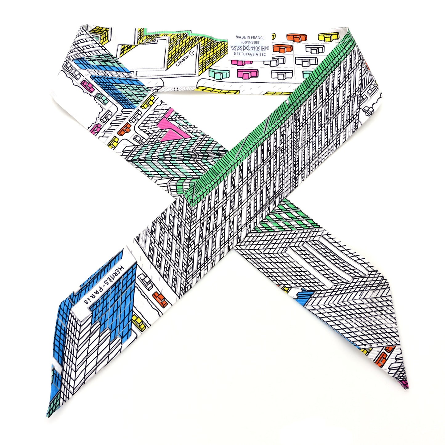 Silk Pantin City Twilly White Vert Multicolor