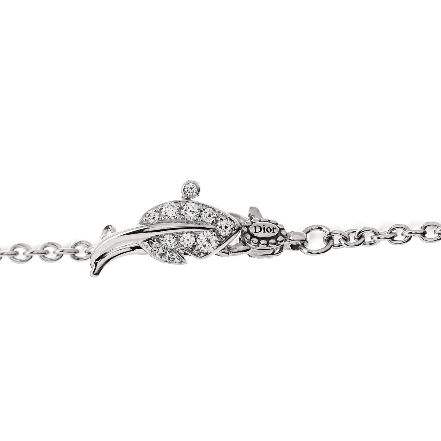 18K White Gold Diamond Medium Rose Dior Bagatelle Necklace