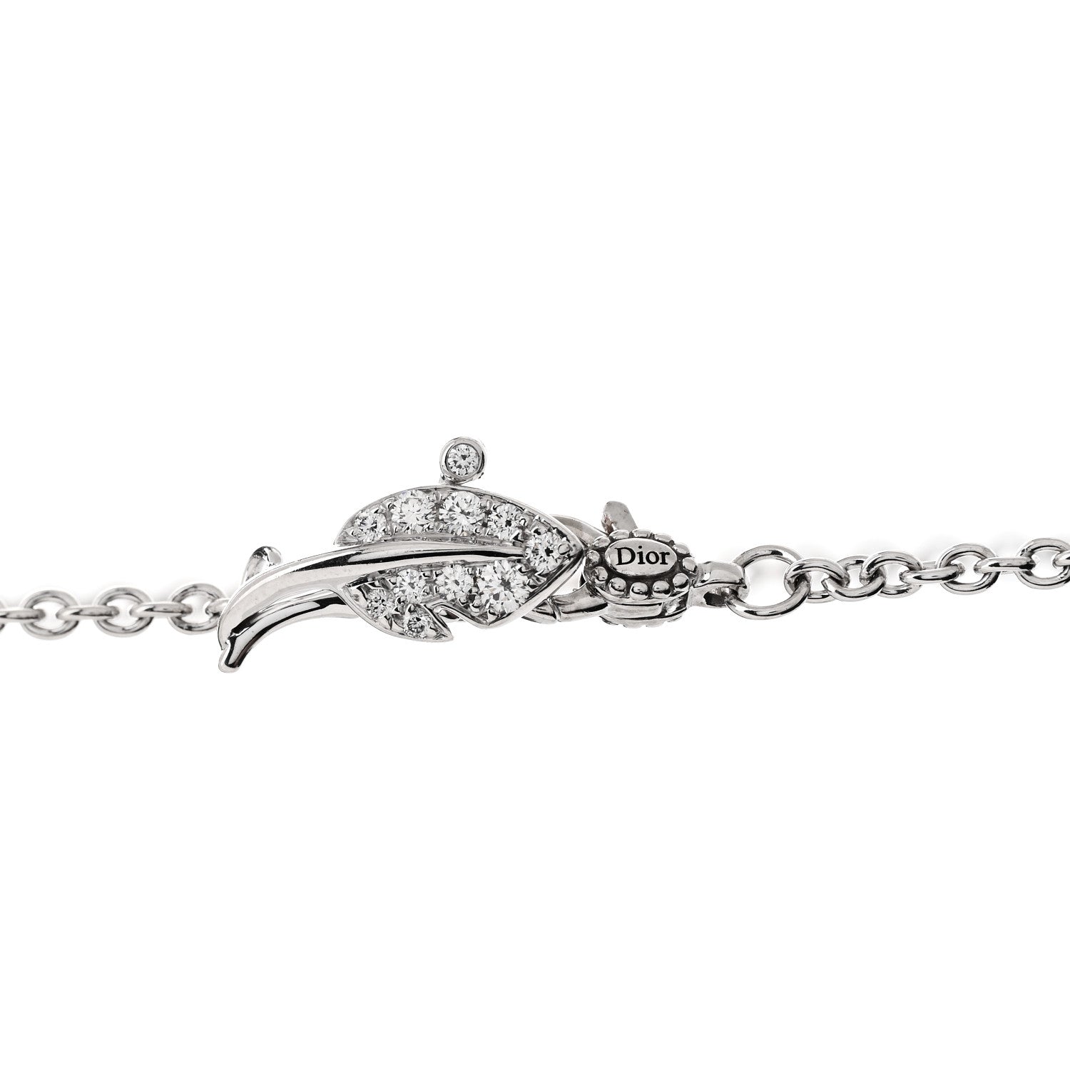 Christian Dior 18K White Gold Diamond Medium Rose Dior Bagatelle Necklace 4 of 4