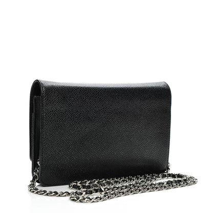 Chanel Caviar Timeless CC Wallet On Chain WOC Black 3 of 8