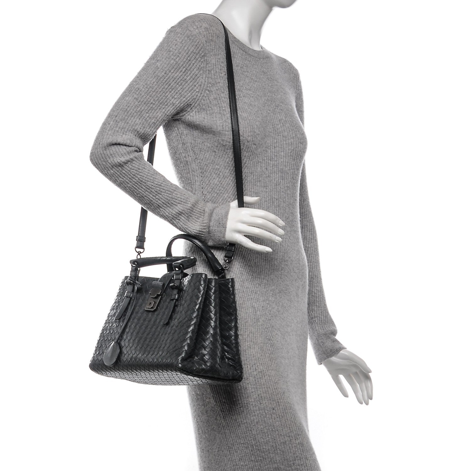 Bottega Veneta Nappa Intrecciato Small Roma Tote Grey 2 of 8