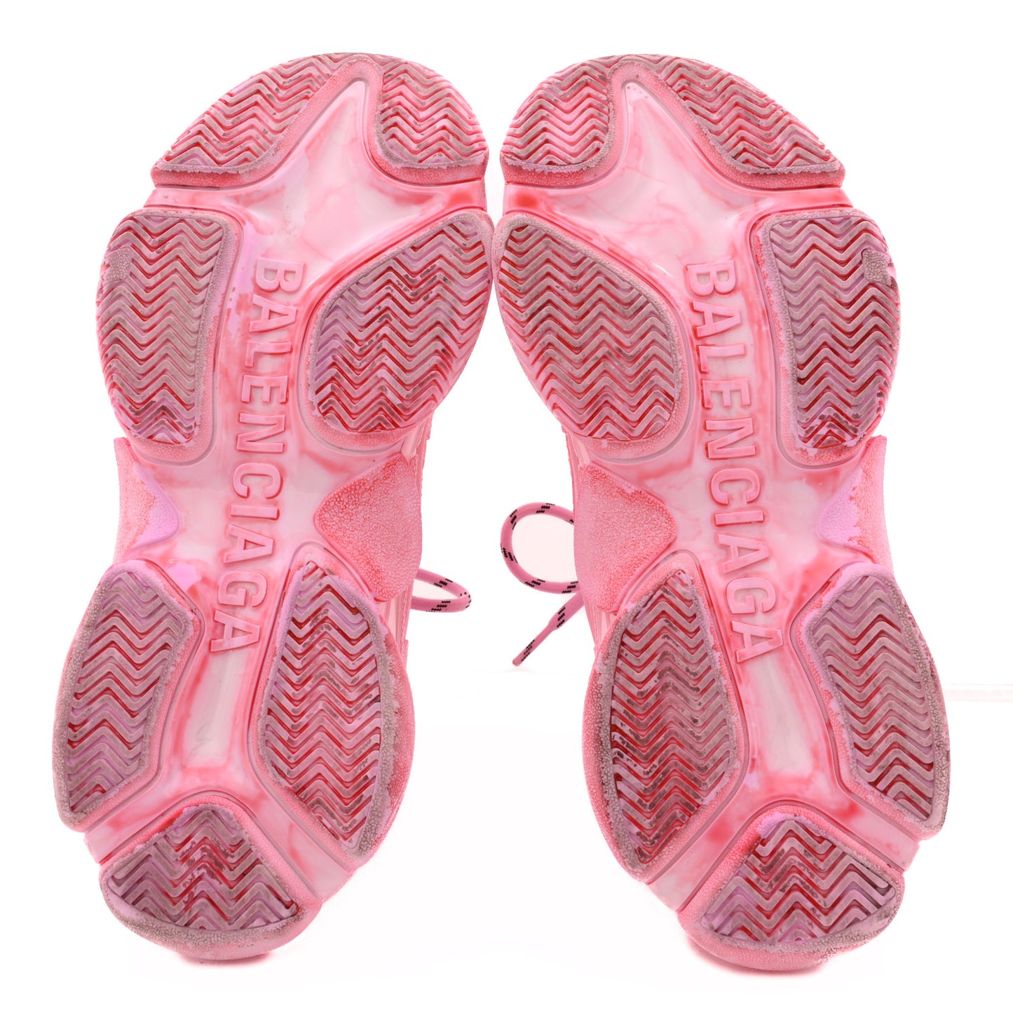 Fabric Mesh Distressed Womens Triple S Sneakers 39 Pink