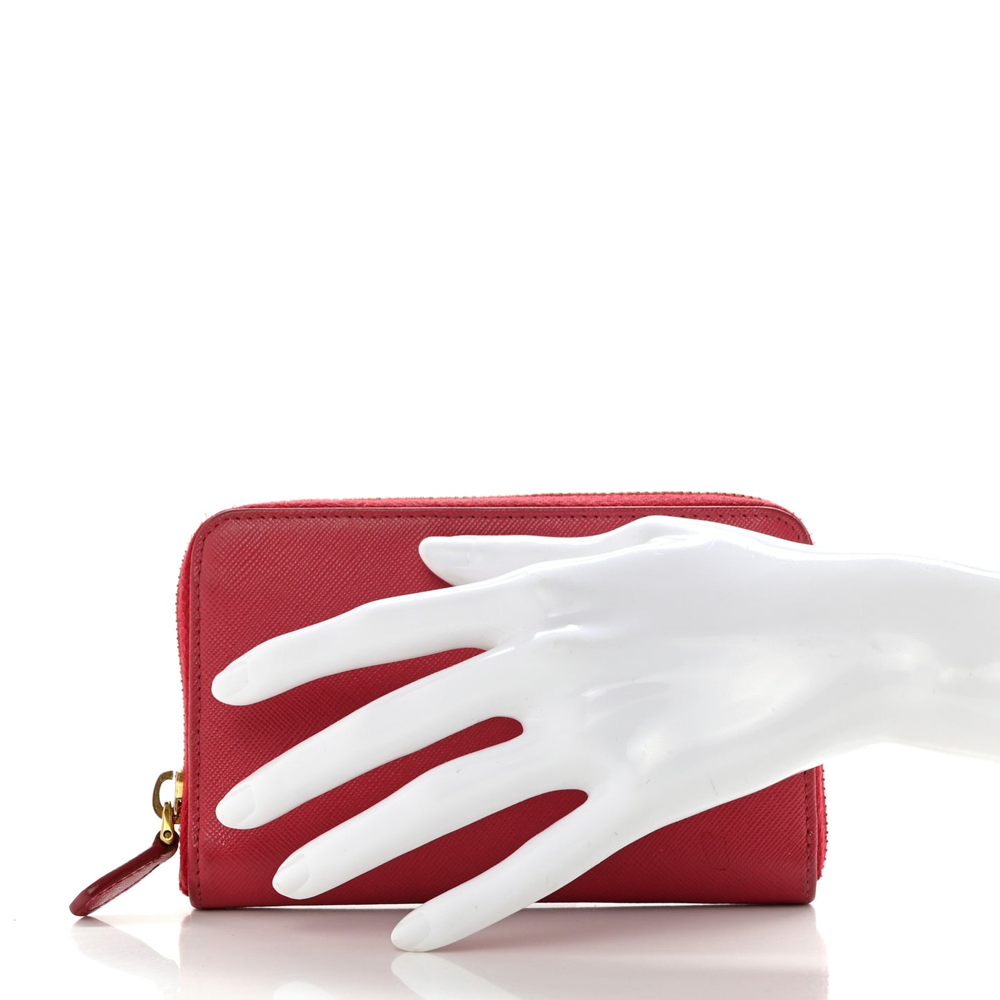 Saffiano Metal Zip Around Wallet Fuoco