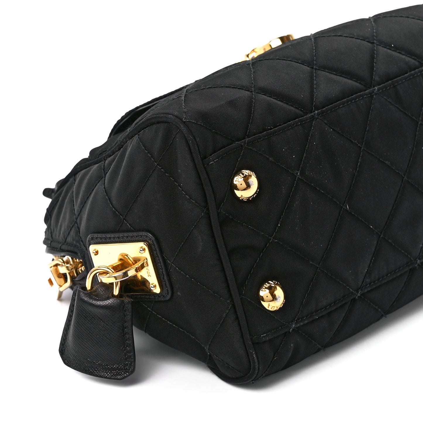 Nylon Tessuto Impuntu Quilted Flap Black