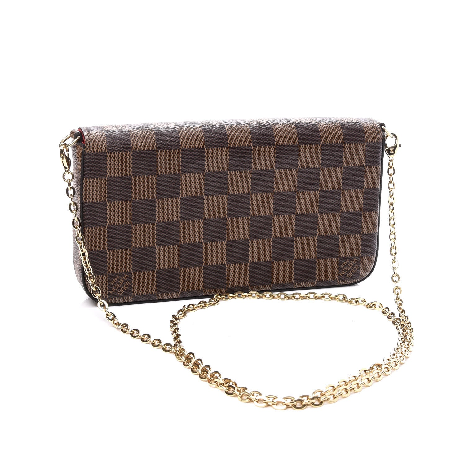 Louis Vuitton Damier Ebene Pochette Felicie Chain Wallet 2 of 10