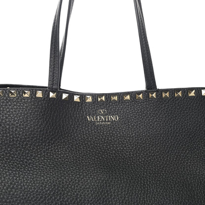 Valentino Garavani Grained Calfskin Rockstud Shoulder Tote Black 7 of 9