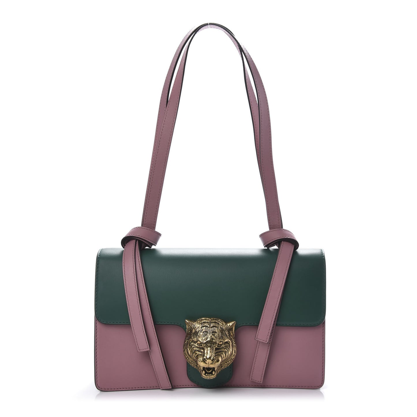 Calfskin Animalier Shoulder Bag Green Pink