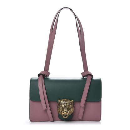 Gucci Calfskin Animalier Shoulder Bag Green Pink 1 of 10