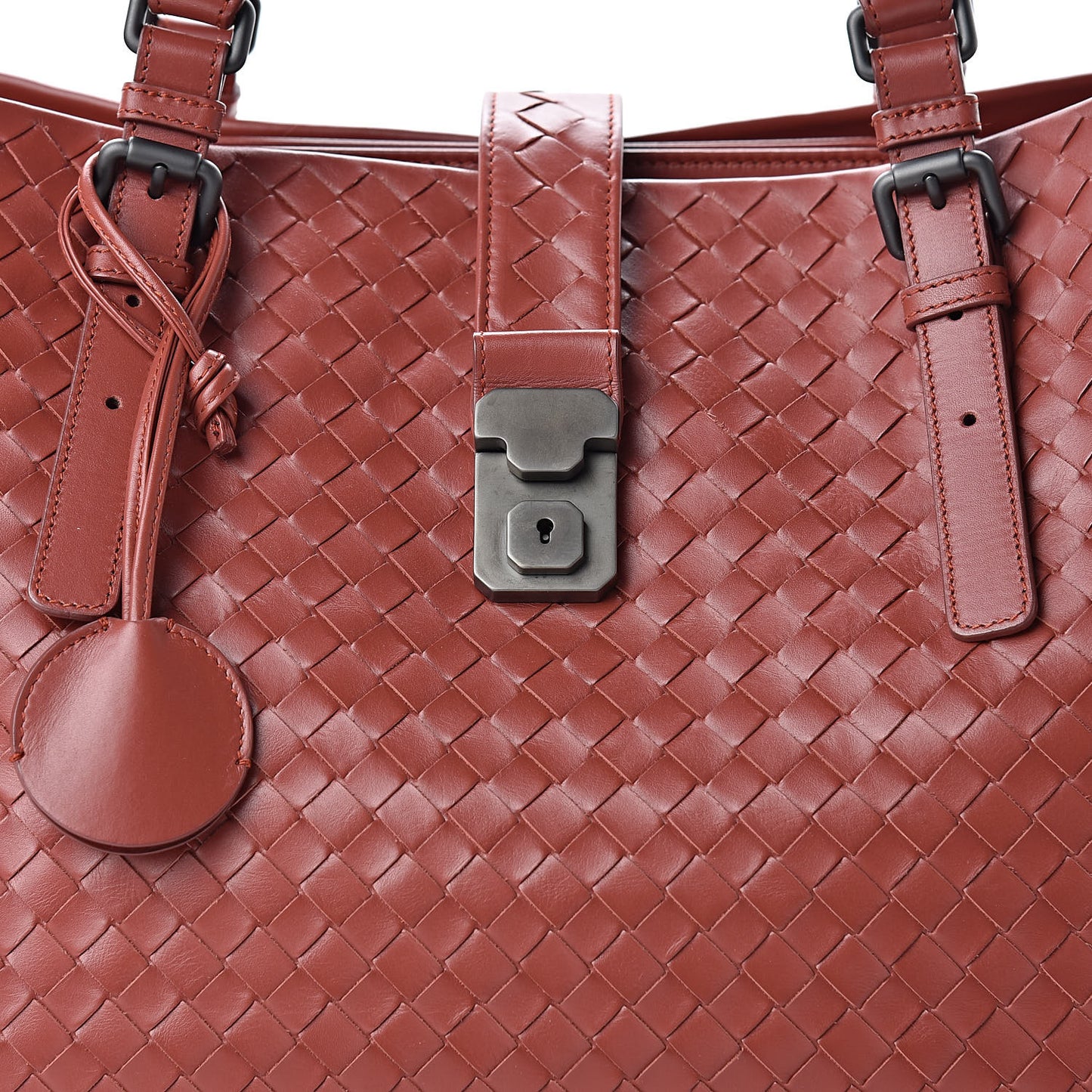 Nappa Intrecciato Medium Roma Tote Brique