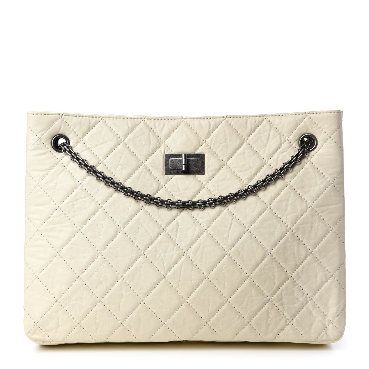 Chanel Aged Calfskin Quilted Reissue 2.55 Tote Ivory 1 of 11