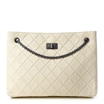 Chanel Aged Calfskin Quilted Reissue 2.55 Tote Ivory 1 of 11