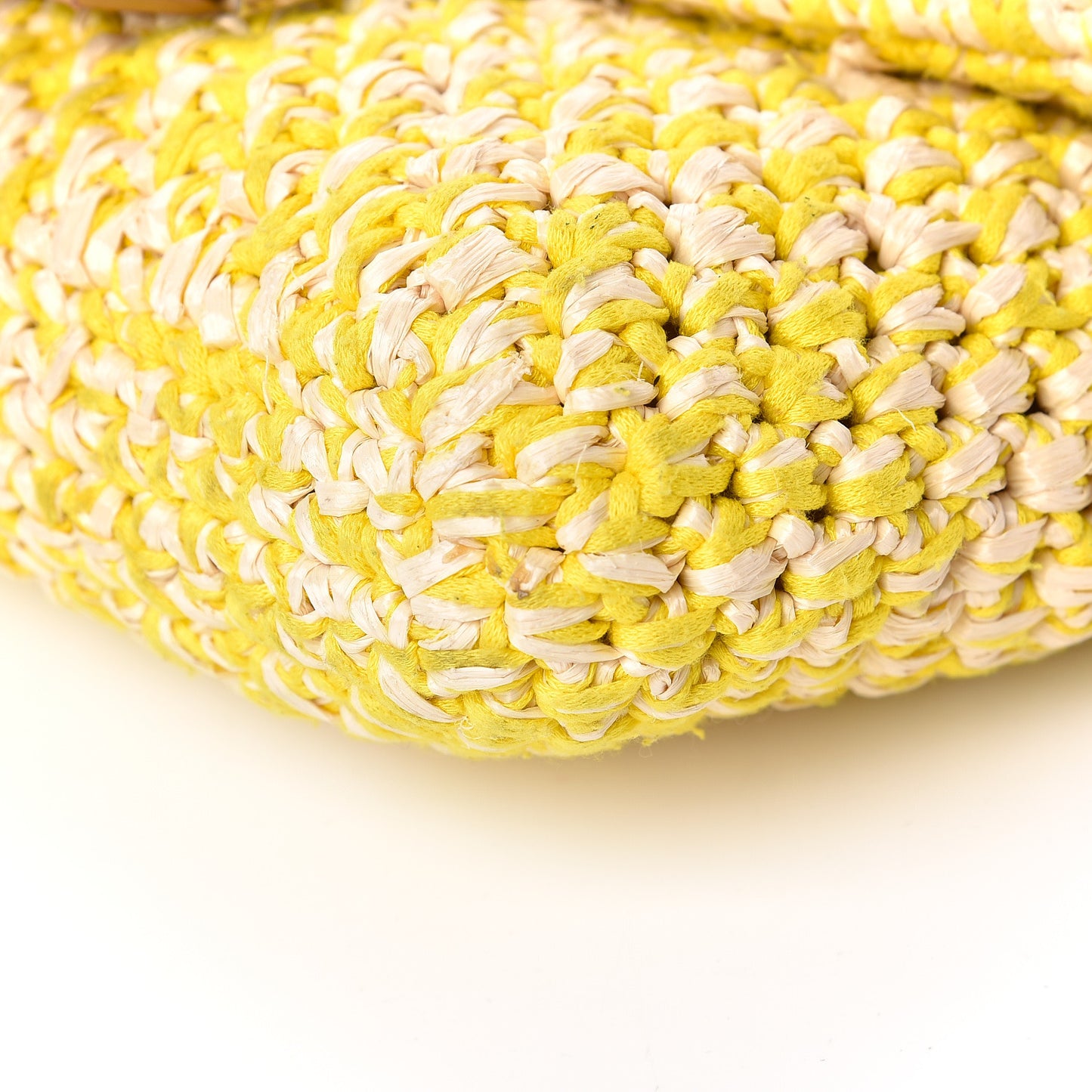 Woven Straw Baguette Yellow