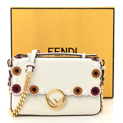 Fendi Vitello Dolce Nappa Flowerland Studded F is Fendi FF Micro Double Baguette White Multicolor 10 of 10
