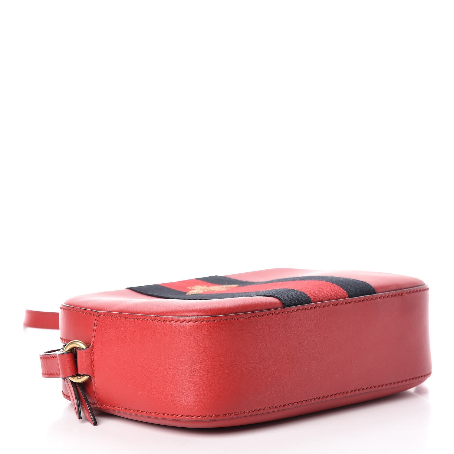Gucci Calfskin Web Small Webby Bee Shoulder Bag Red 4 of 14