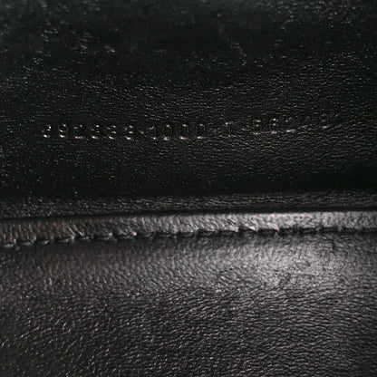 Balenciaga Shiny Calfskin Crocodile Embossed Hourglass Top Handle Bag XS Black 7 of 13