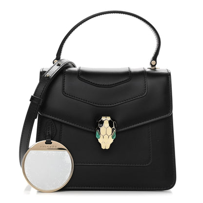 Bulgari Calfskin Serpenti Forever Top Handle Black 1 of 10