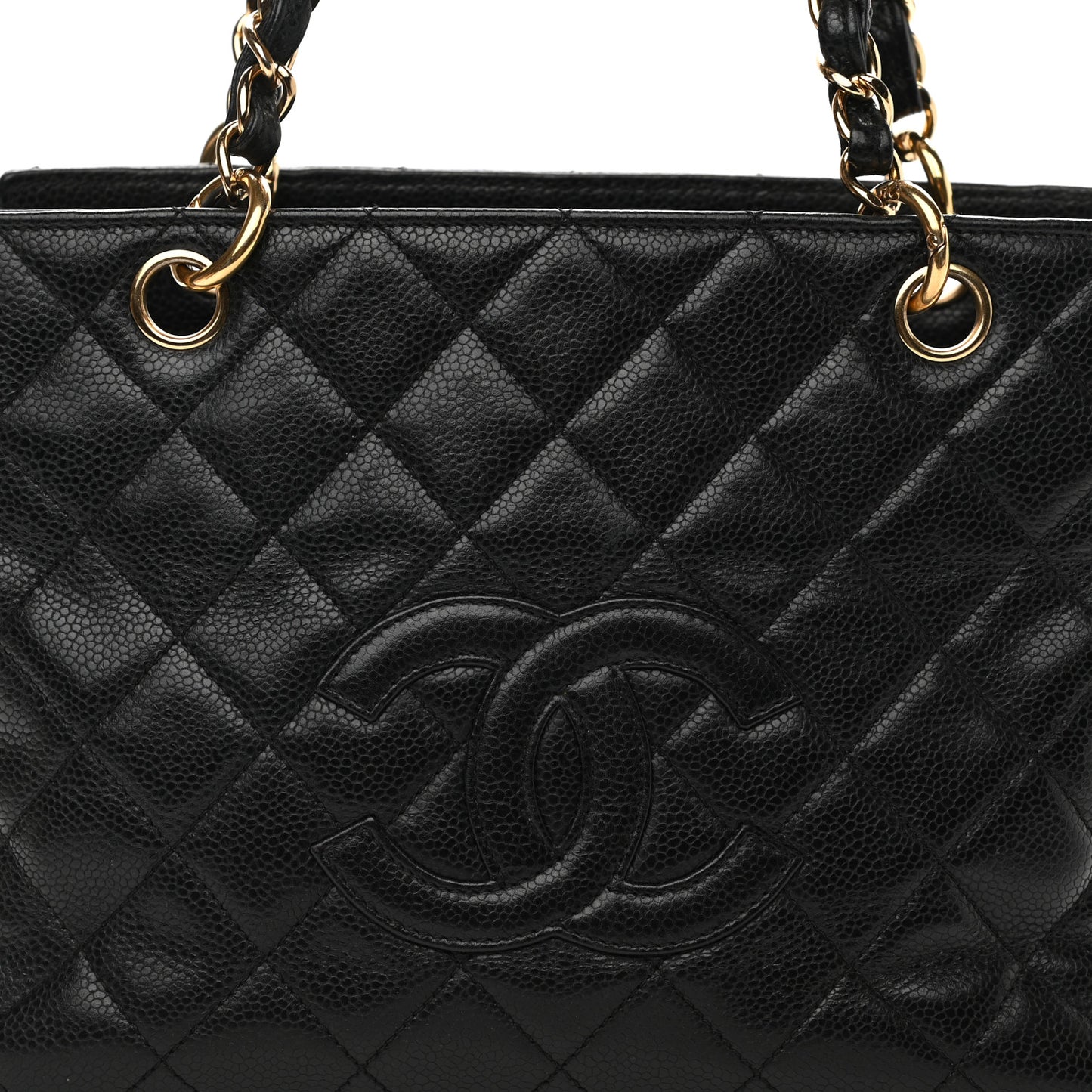Caviar Quilted Petit Timeless Tote PTT Black