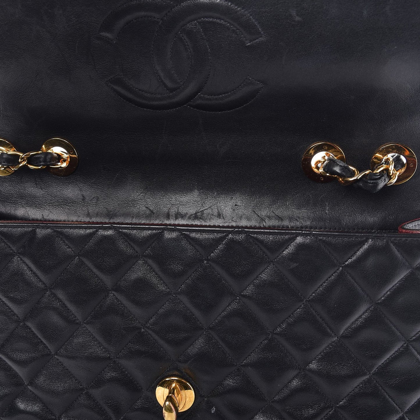 Lambskin Quilted XL Jumbo Single Flap Black
